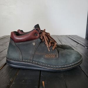 Finn Comfort Women's 38 Linz Ankle Boots Shoes Nubuck Leather Black Green